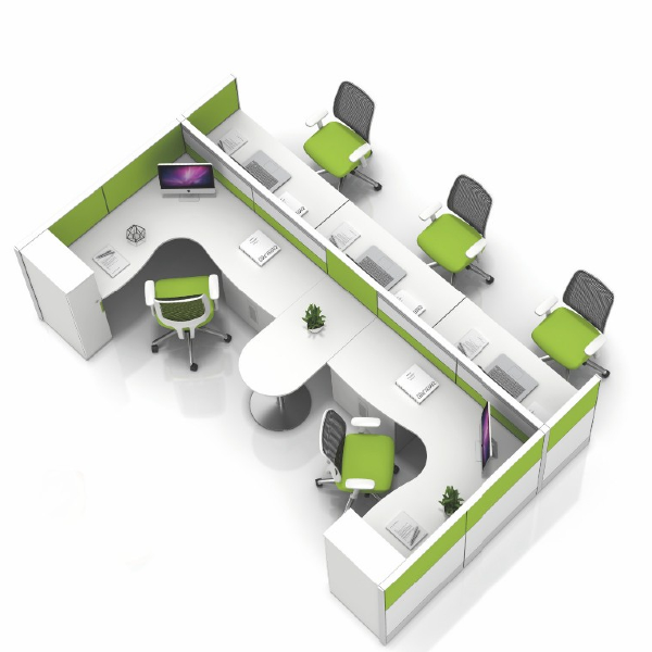 office interior design for 5 person modular cubicles