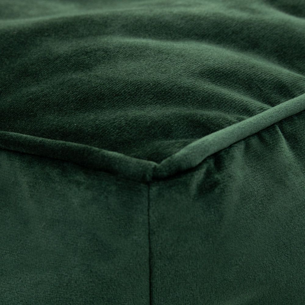 Velvet Footstool BeanBag forest green color