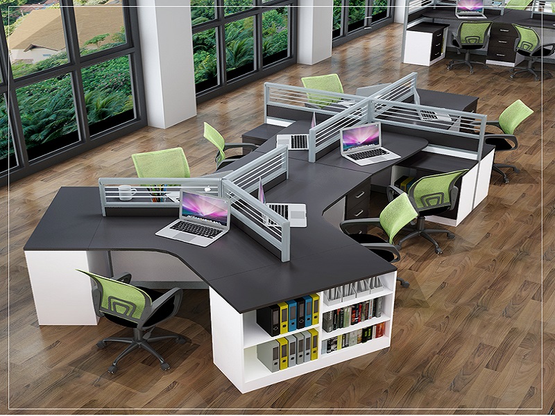 4 person workstation Should Be Frielndly | Office Desk With Cabinet